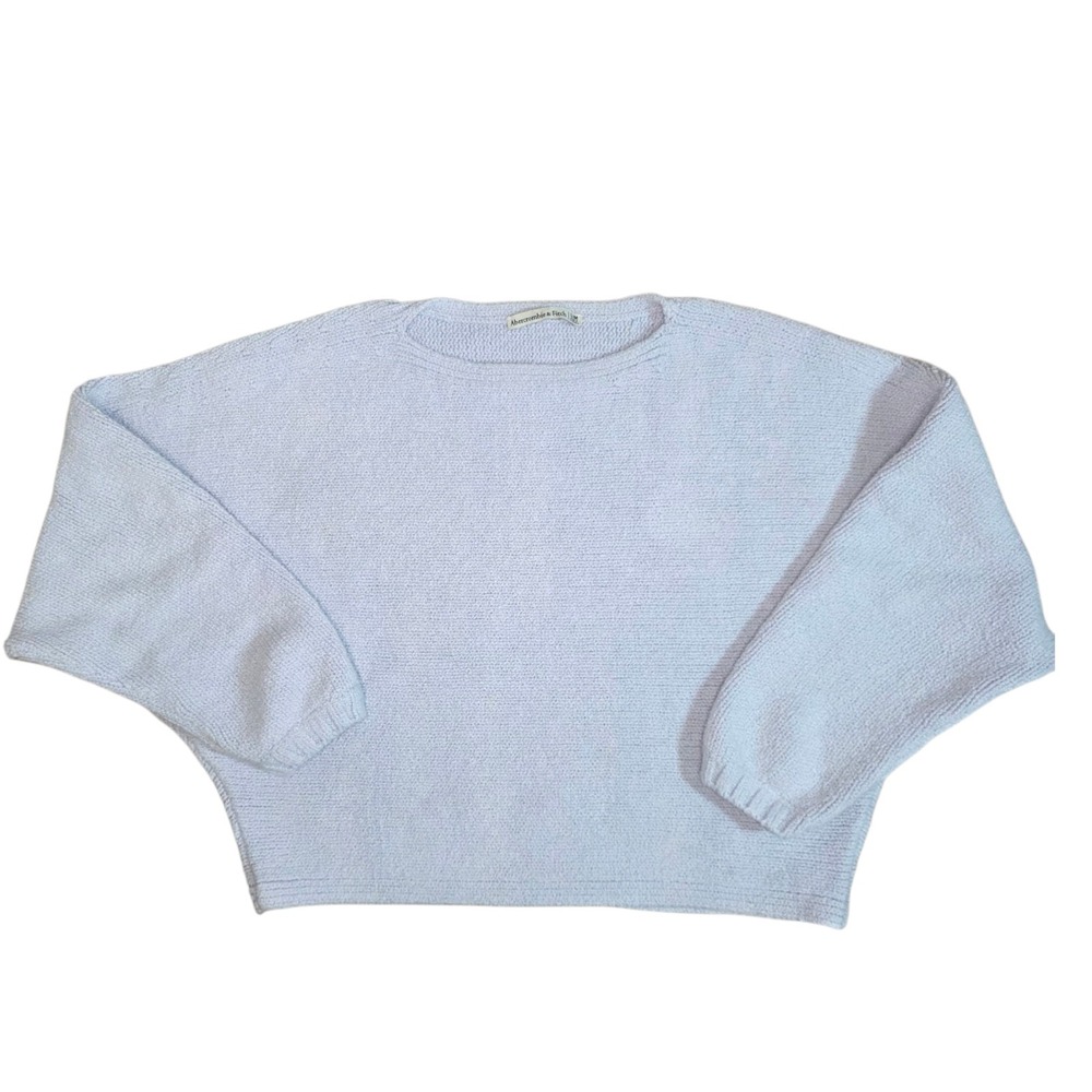 Abercrombie & Fitch Women's S/M Light Blue Knit Sweater Batwing Sleeve Pullover - Picture 5 of 6